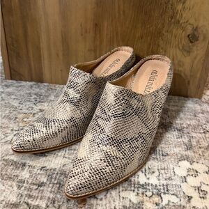 Snake Skin Patterned Mules